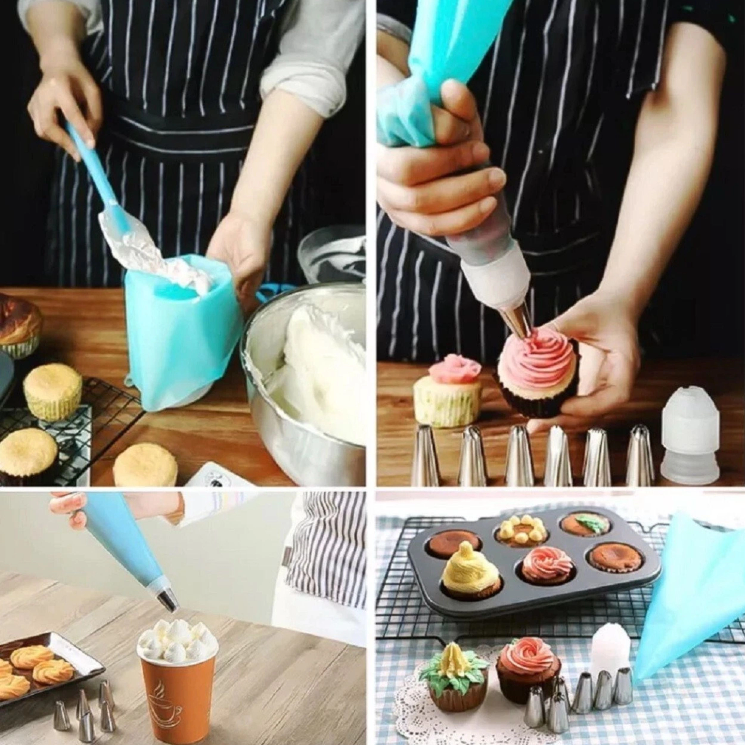 Home Collection 8-Piece Cake Decorating Kit with Piping Bag & Icing Tips