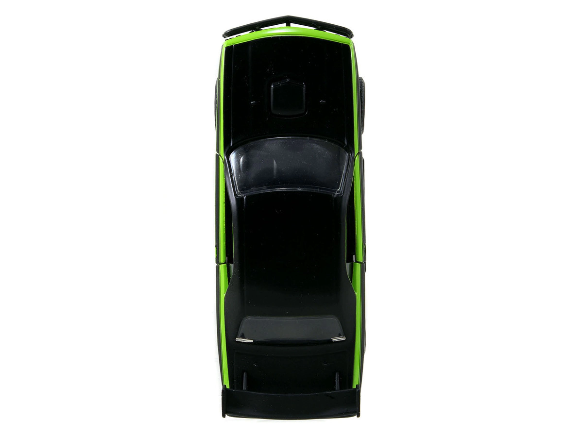 Jada Letty's Dodge Challenger SRT8 Green with Matt Black Top and Hood and Black Stripes "Furious 7" (2015)