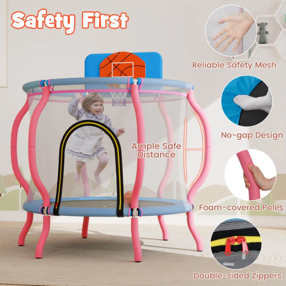 Hivvago Kids Trampoline Indoor & Outdoor Pumpkin Trampoline-Pink