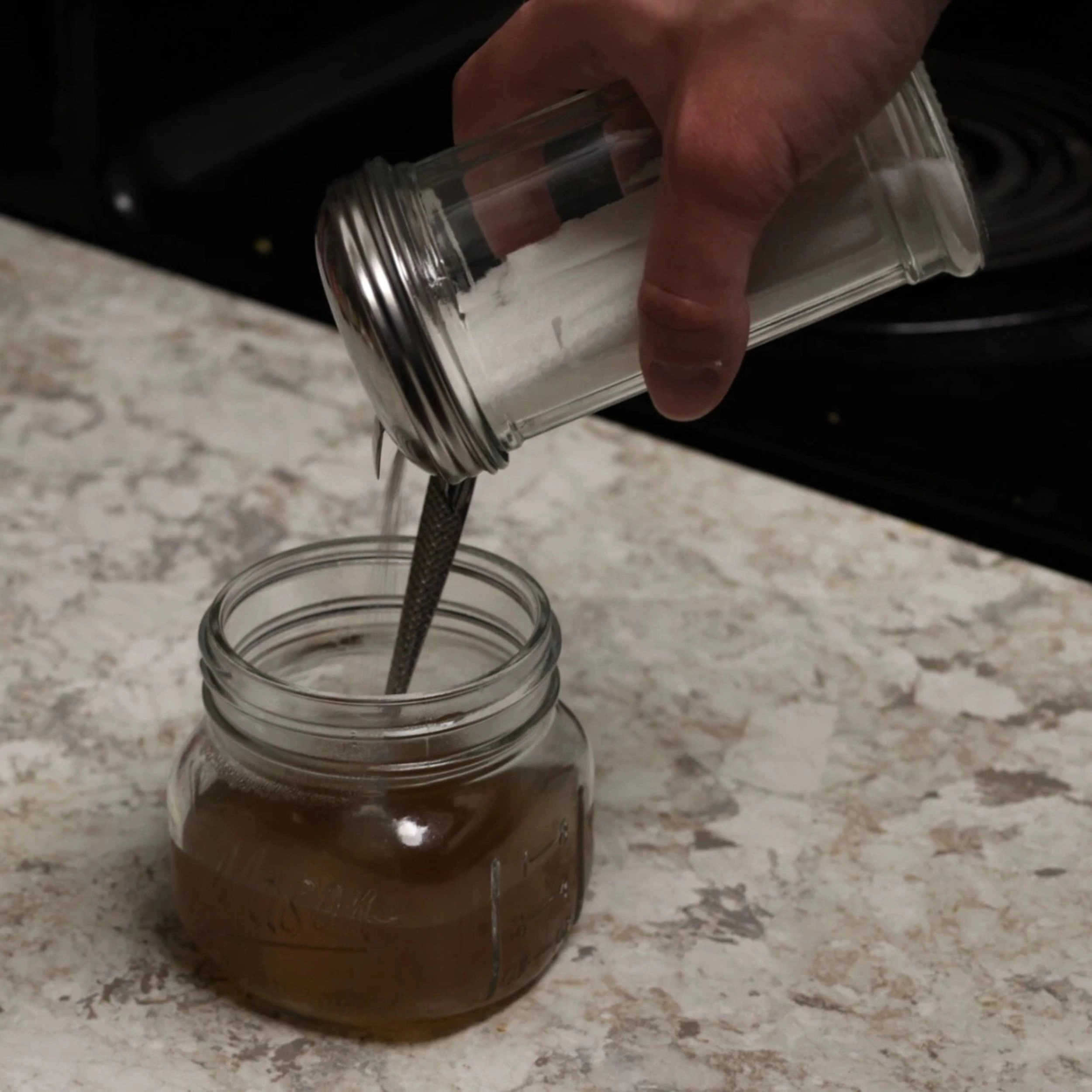 Home Collection 12 oz Retro Glass Sugar Shaker Dispenser with Stainless Steel Pour Lid