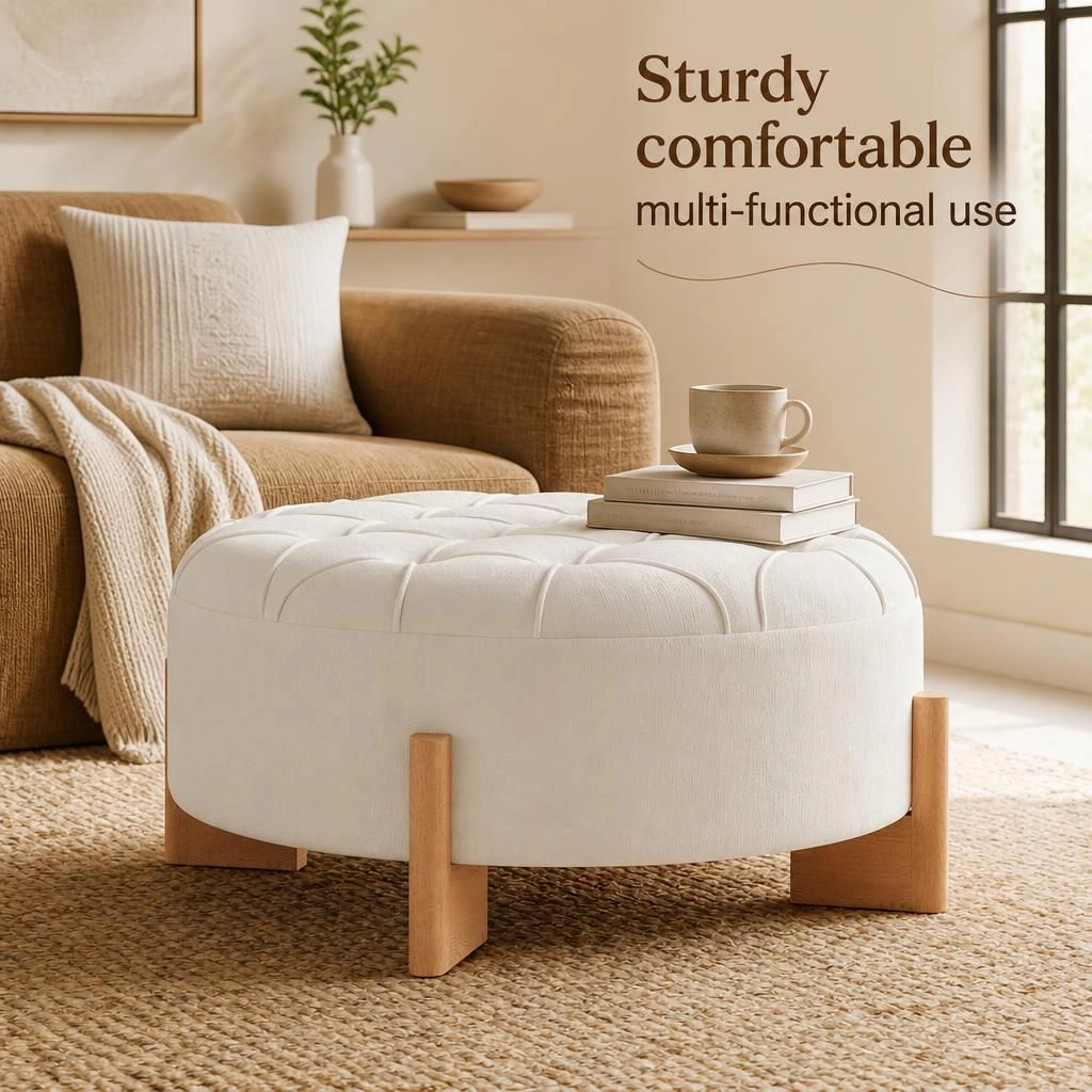 GOODSILO Square Upholstered Ottoman Foot Rest