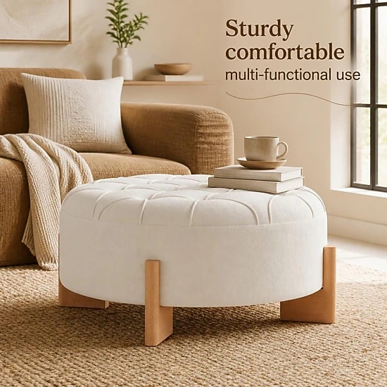 GOODSILO Square Upholstered Ottoman Foot Rest