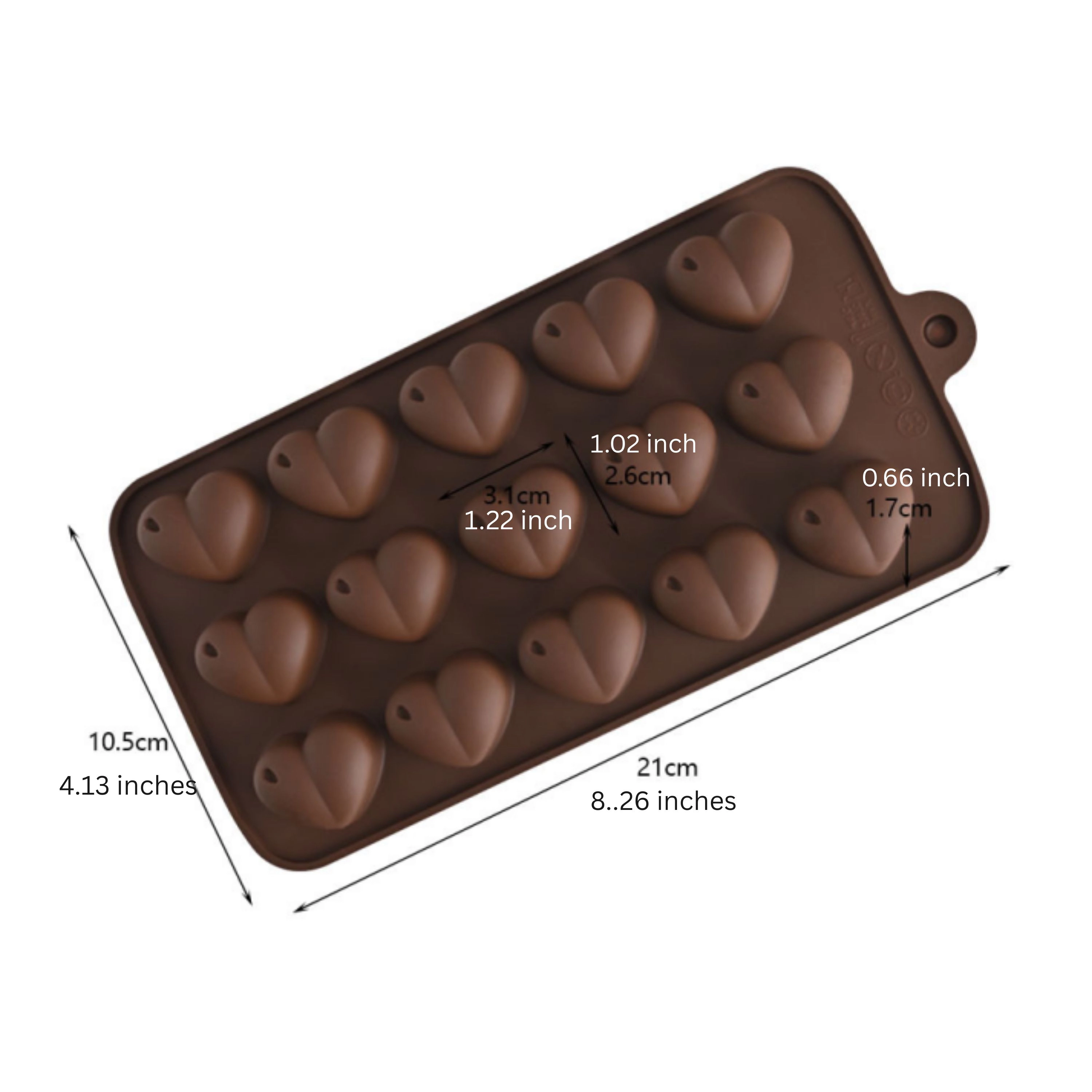 Kitcheniva 4.1 x 8.3 Inch Silicone Heart Design Chocolate Drop Mold