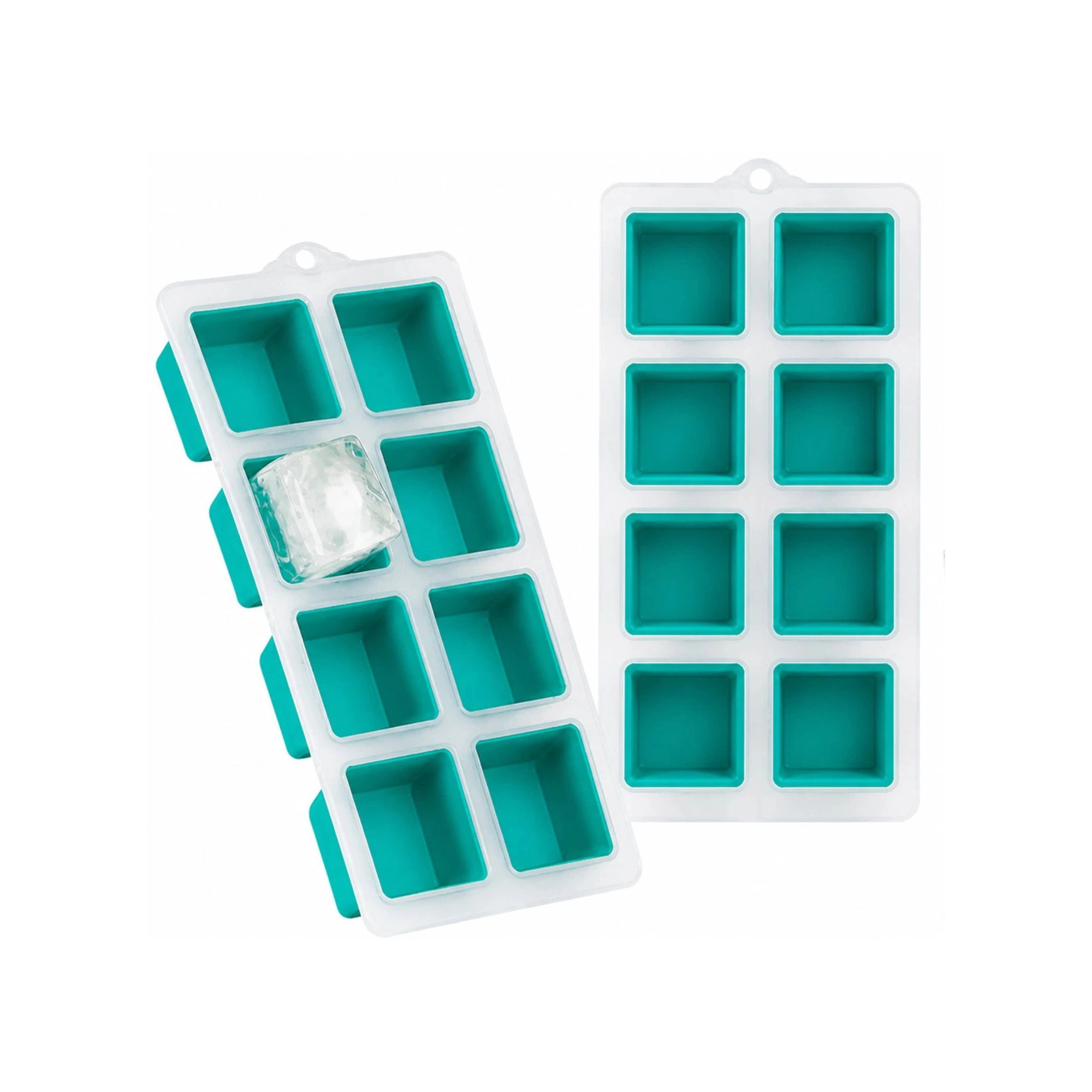 Home Collection Jumbo Ice Cube Trays 2 Inch Large Ice Cube Molds BPA-Free Pack of 2