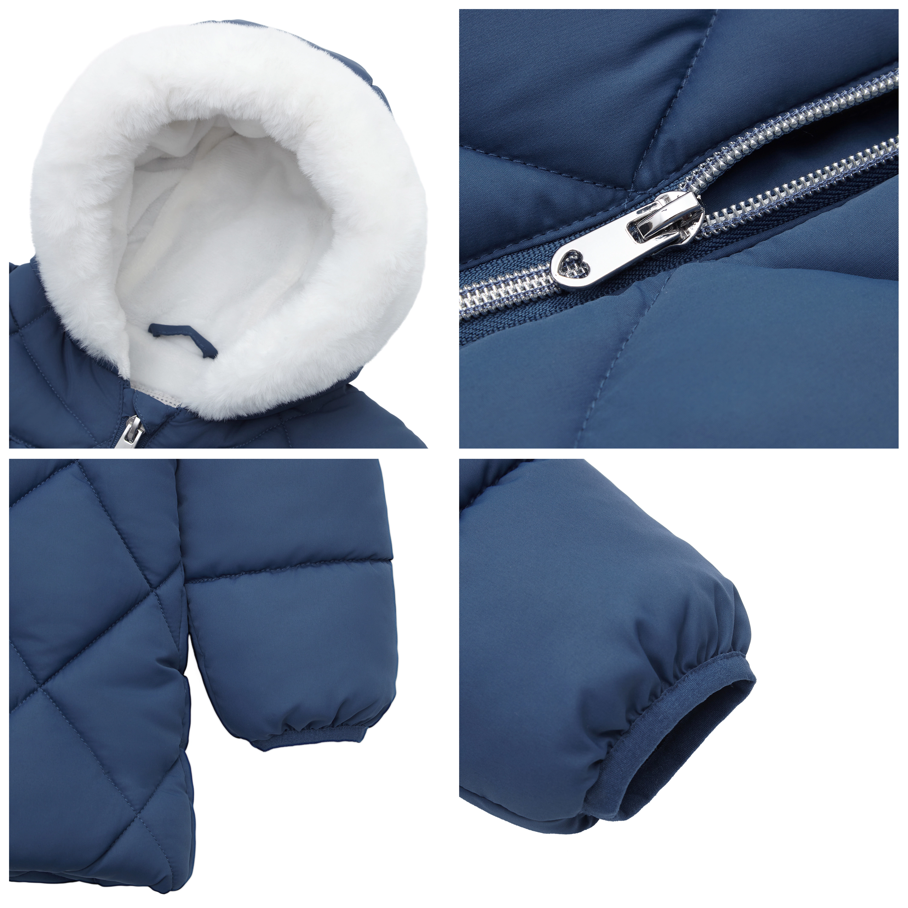 Rokka&Rolla Baby Girls Soft Mini Fur Lining Hooded Puffer Jacket