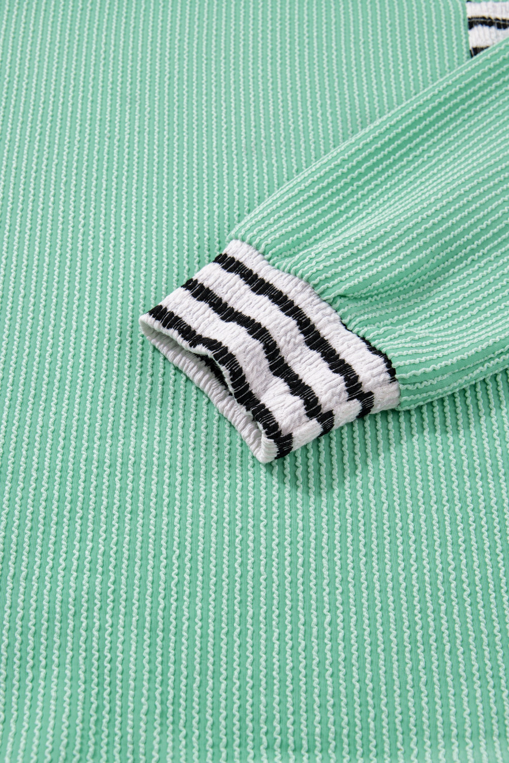 Threaded Pear Women's Claire Contrast Striped Patchwork Long Sleeve Top