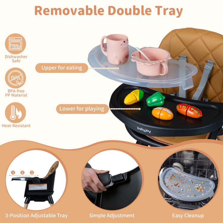 Hivvago 9-in-1 Convertible High Chair for Babies and Toddlers with Seat Cushion