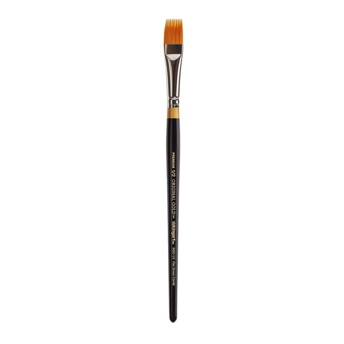 KINGART Original Gold 9120 Rake Golden Taklon Brush