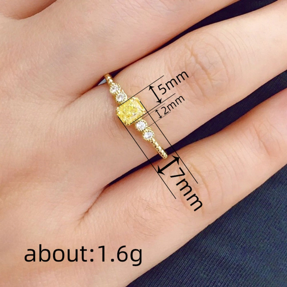 Women's Brilliant Exquisite Yellow Cubic Zirconia Engagement Ring