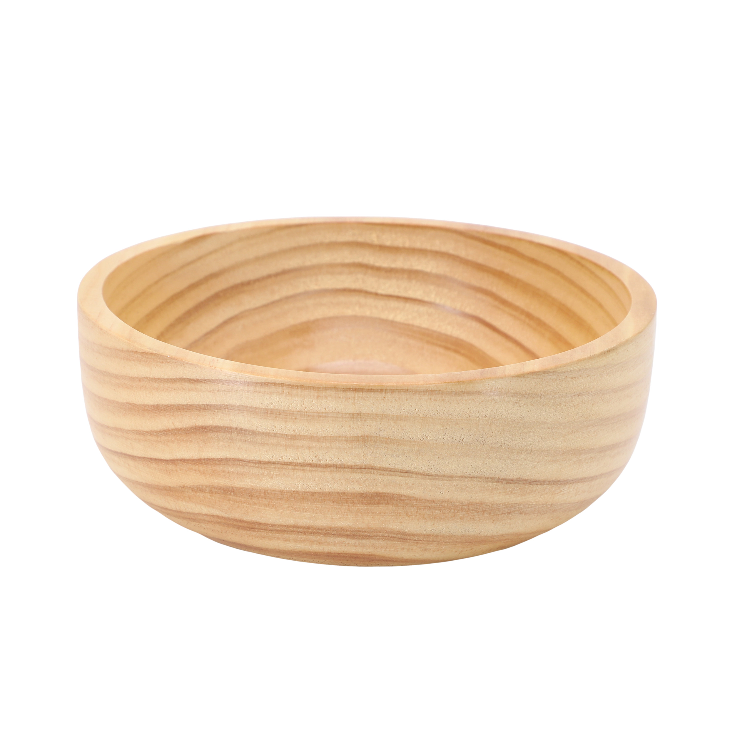 MegaChef 4 Piece 7 Inch Light Acacia Wood Serving Bowl