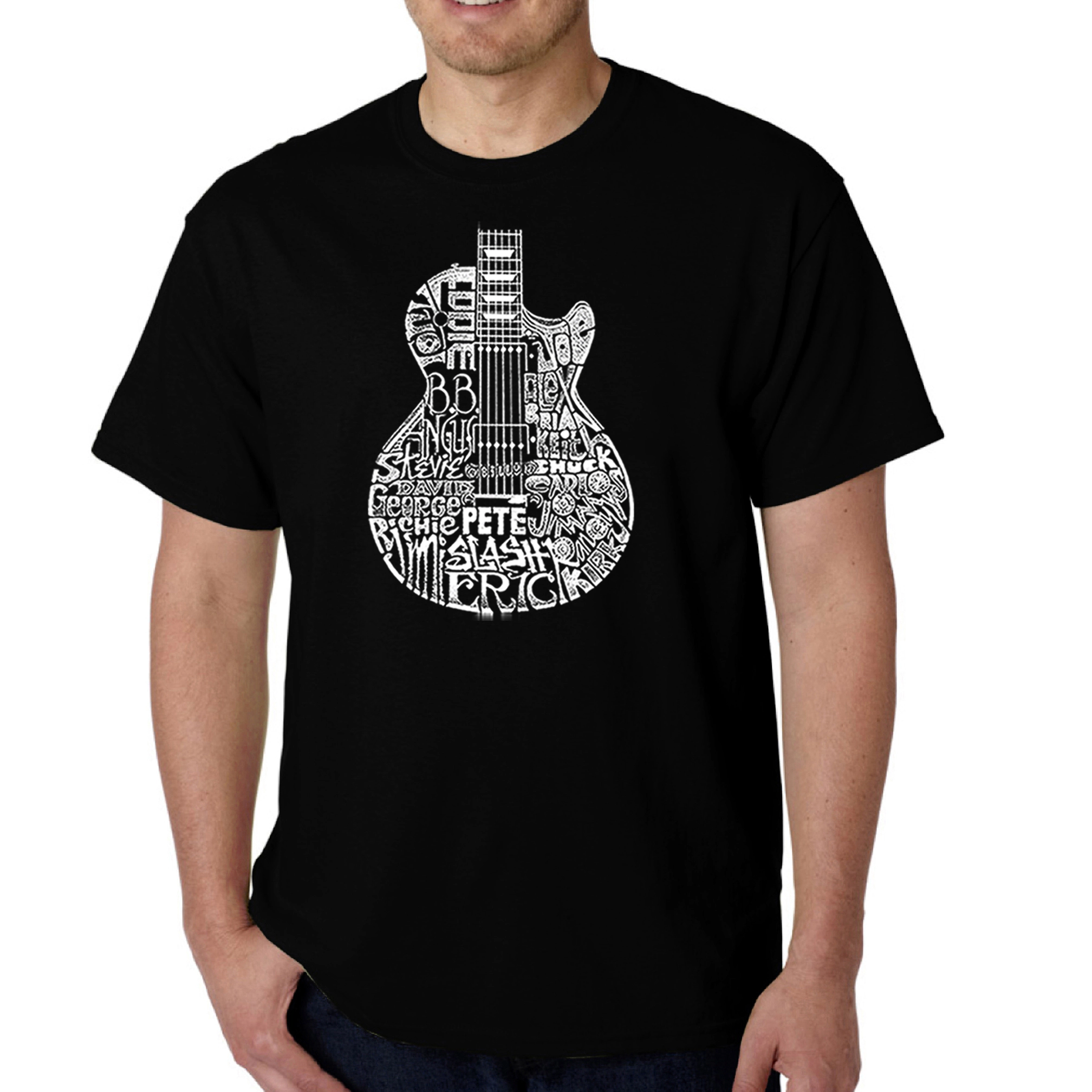 LA Pop Art Men's Word T-Shirt - Rock Guitar Head