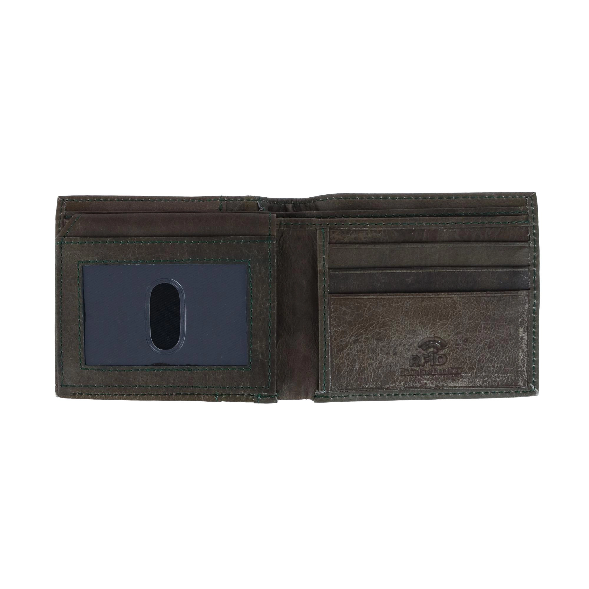 CTM Men's RFID USA Embossed Leather Bifold Wallet