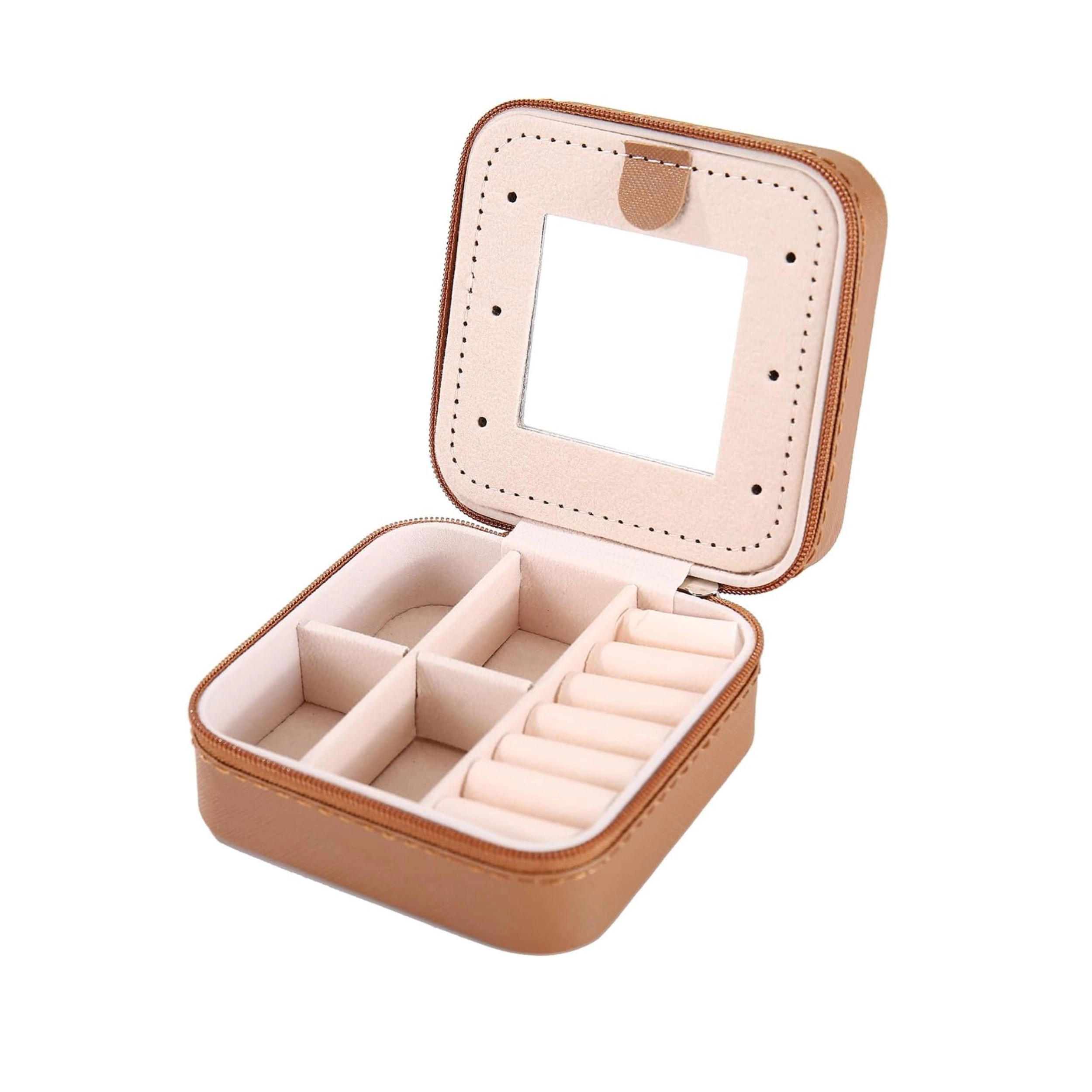 Stock Preferred Small Jewelry Organizer Box with Mirror for Women and Girls