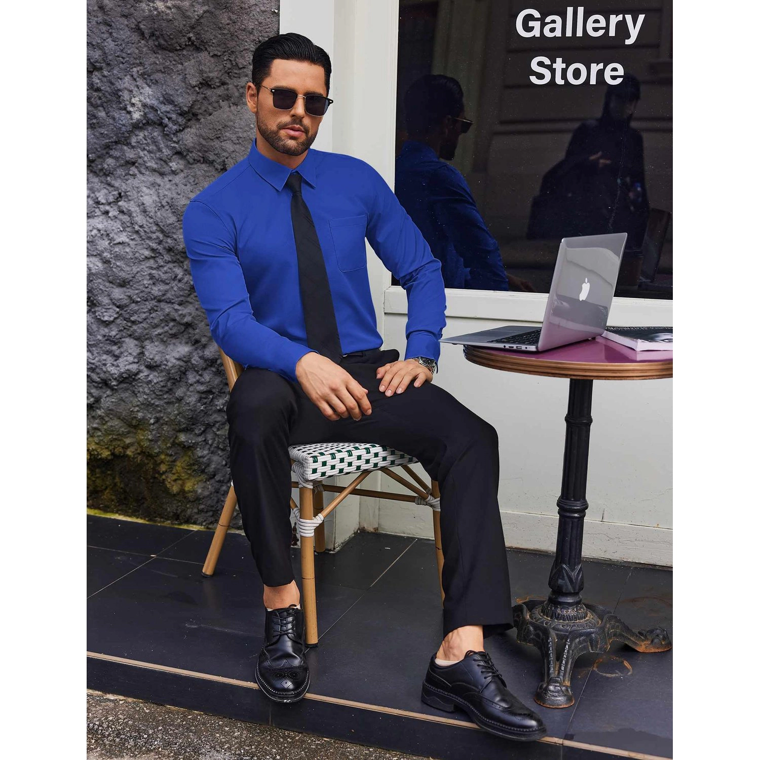 COOFANDY Mens One Button Blazer Notched Lapel Long Sleeve Slim Fit Sport Coat Jacket
