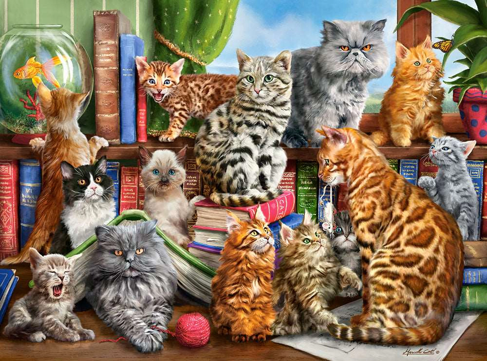 CASTORLAND 2000 Piece Jigsaw Puzzles, House of Cats, Happy Cats, Pets, Animals, Cats and Kittens, C-200726-2