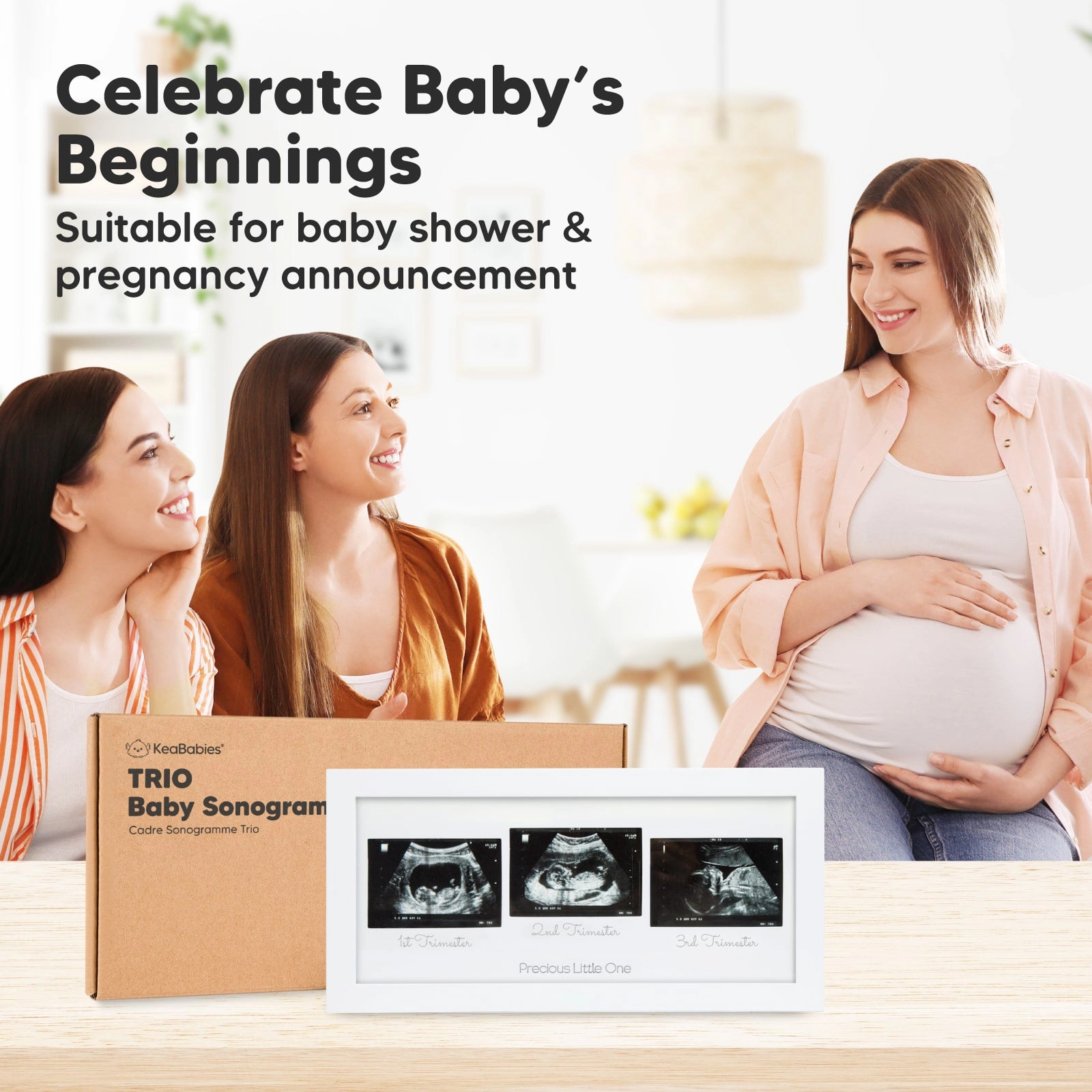 KeaBabies Trio Baby Sonogram Frame