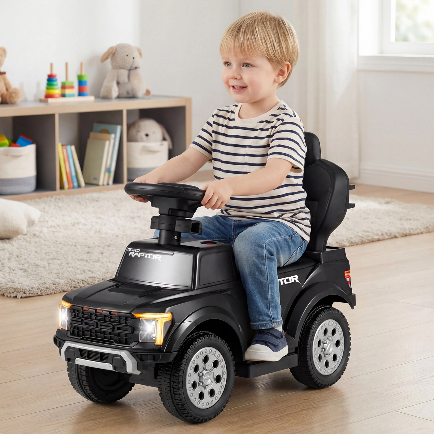 LJG 3-In-1 Licensed Ford Push Car for Toddlers