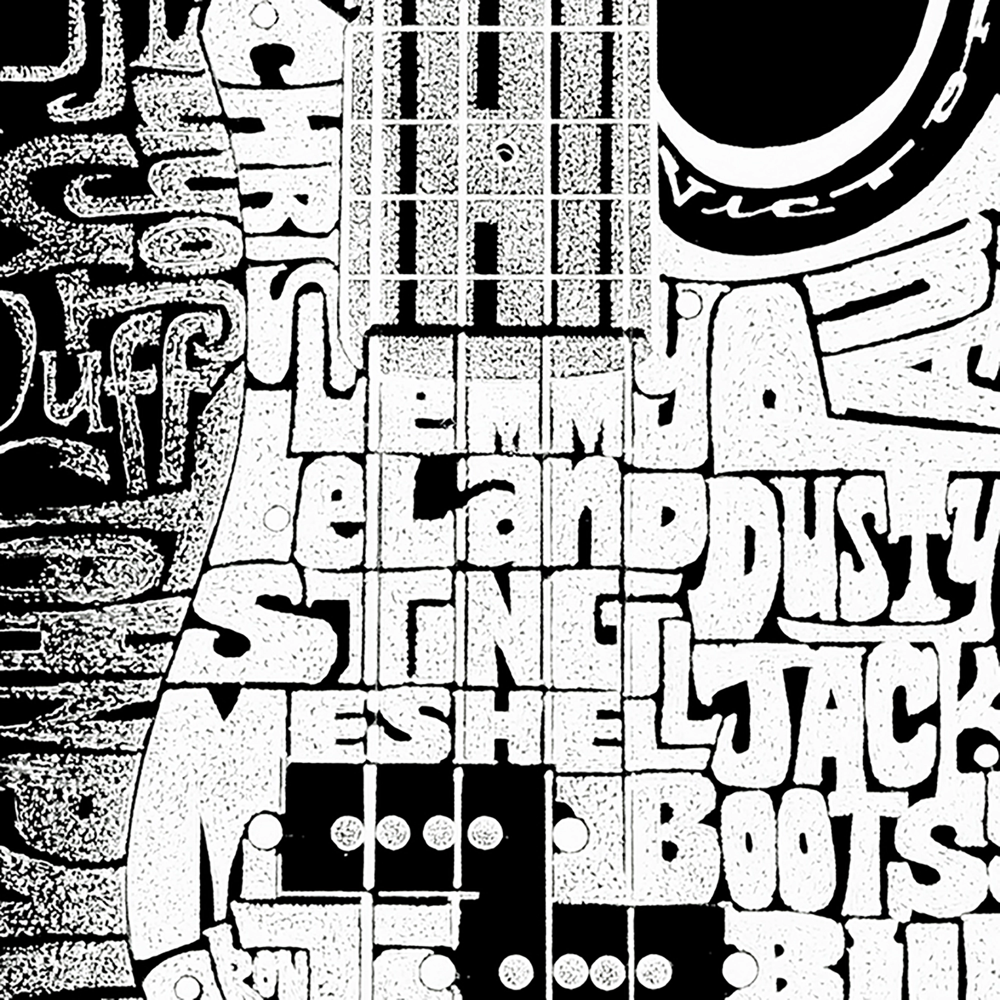 LA Pop Art Bass Guitar - Men's Word Hooded Sweatshirt