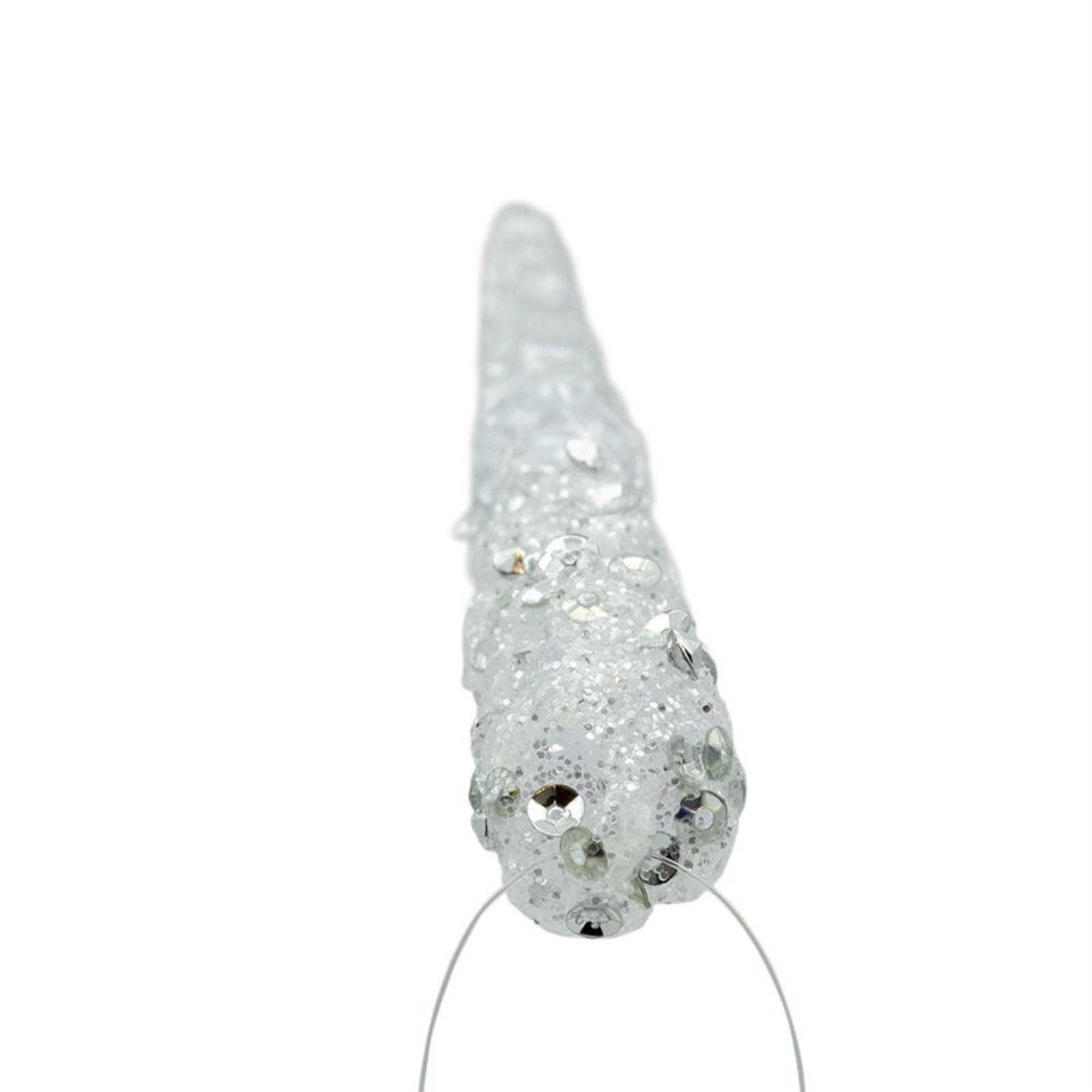 Kurt Adler Icicles with Glitter Christmas Tree Ornaments 6 Piece Set 6 inches Tall