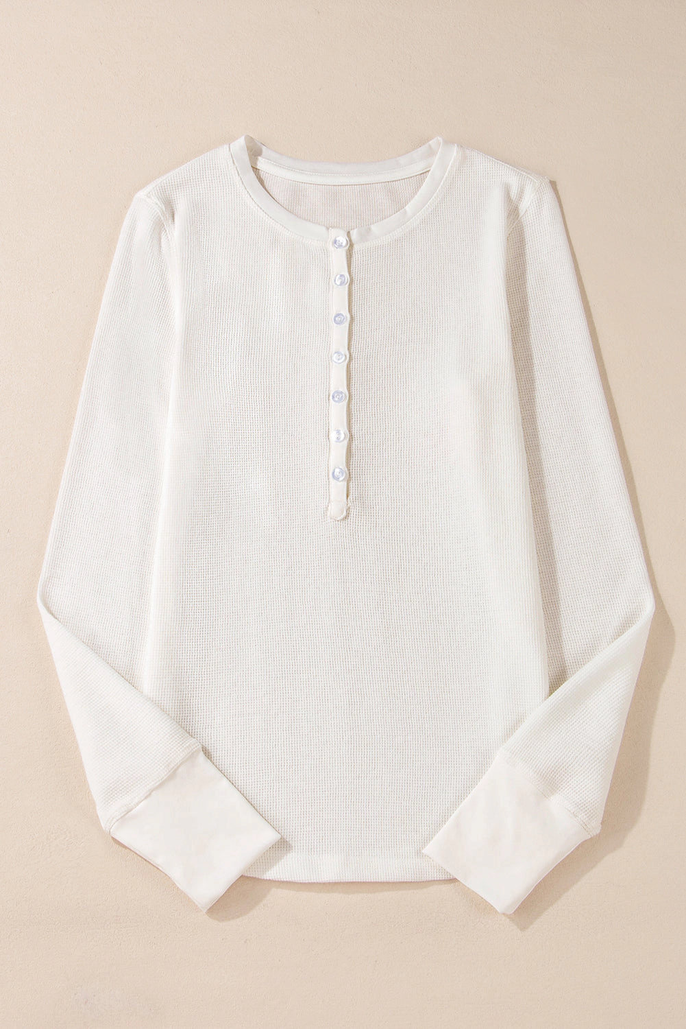 Threaded Pear Women's Teresa Color Waffle Half Long Sleeve Top