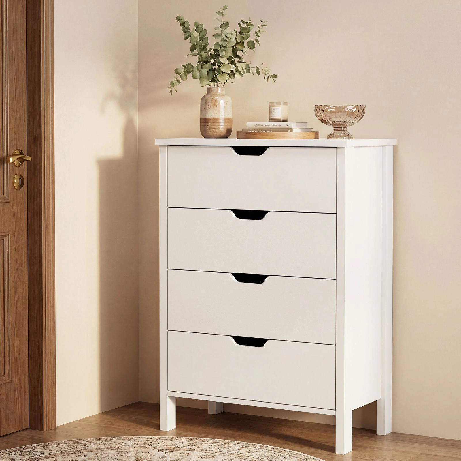 SlickBlue 4-Drawer Tall Storage Dresser with Spacious Countertop