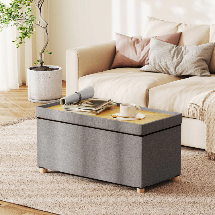 Hivvago Ottoman Storage Bench with Removable Tray