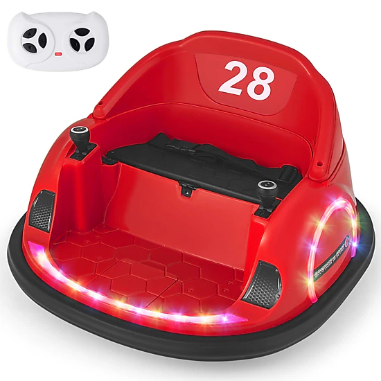 Costway 12V Electric 360° Spin Car Toy Ride on Bumper Car for Toddlers with Remote Control Purple