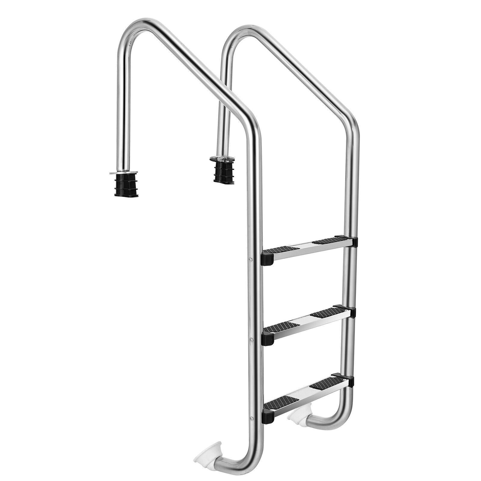 SUGIFT 3-Step Swimming Pool Ladder 265-lb Capacity Silver with Anti-Slip Steps and Curved Handrails