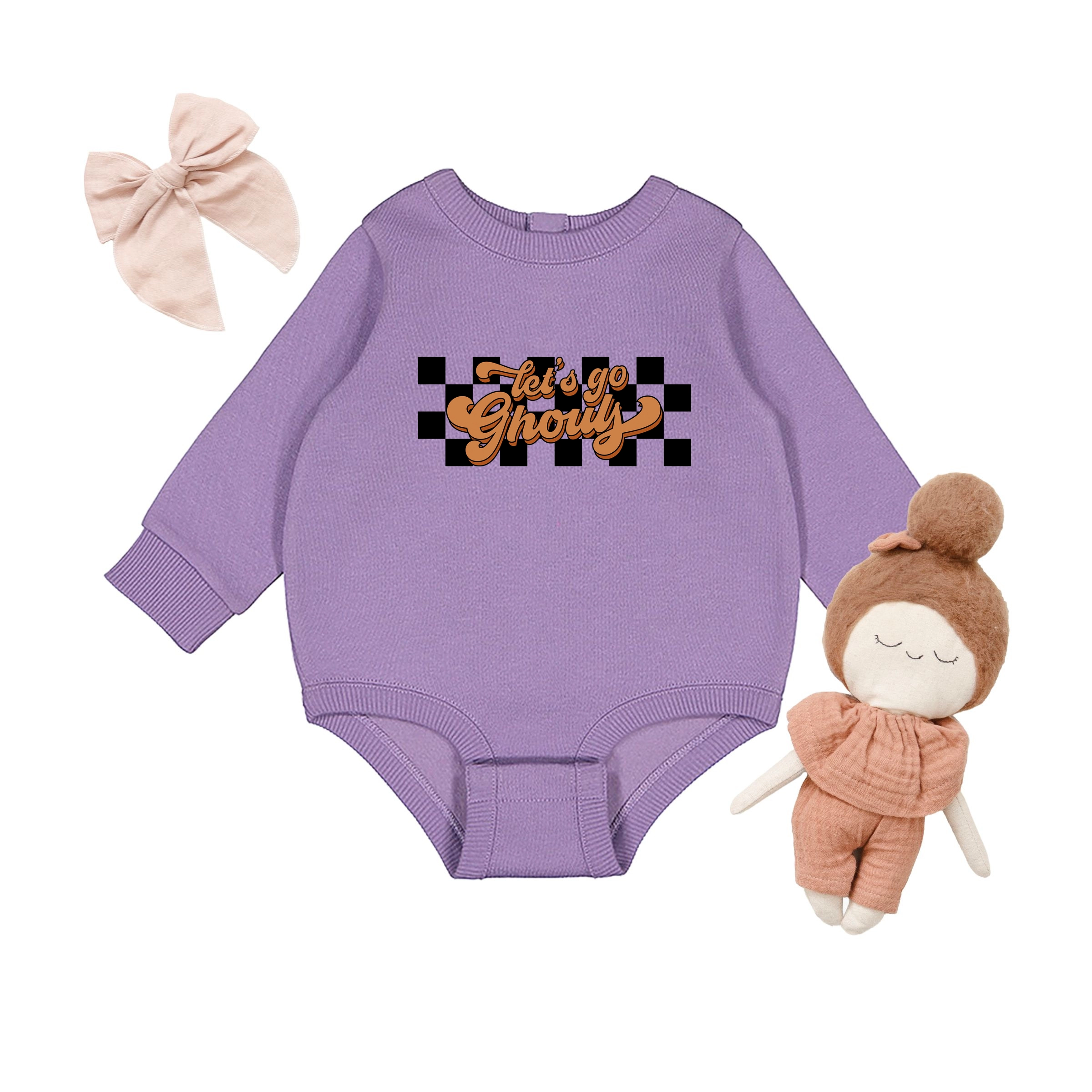 The Juniper Shop - Infant Fleece BodySuit Let's Go Ghouls Checkered