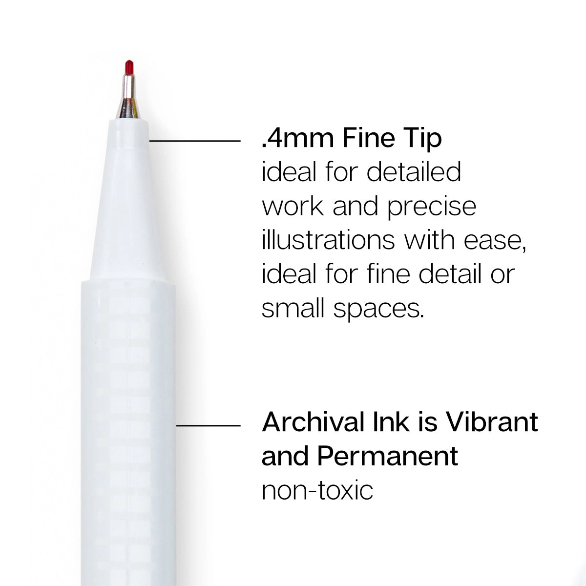 KINGART Fine Line Pens - 0.4 mm Water-Based Ink - 24 Colors
