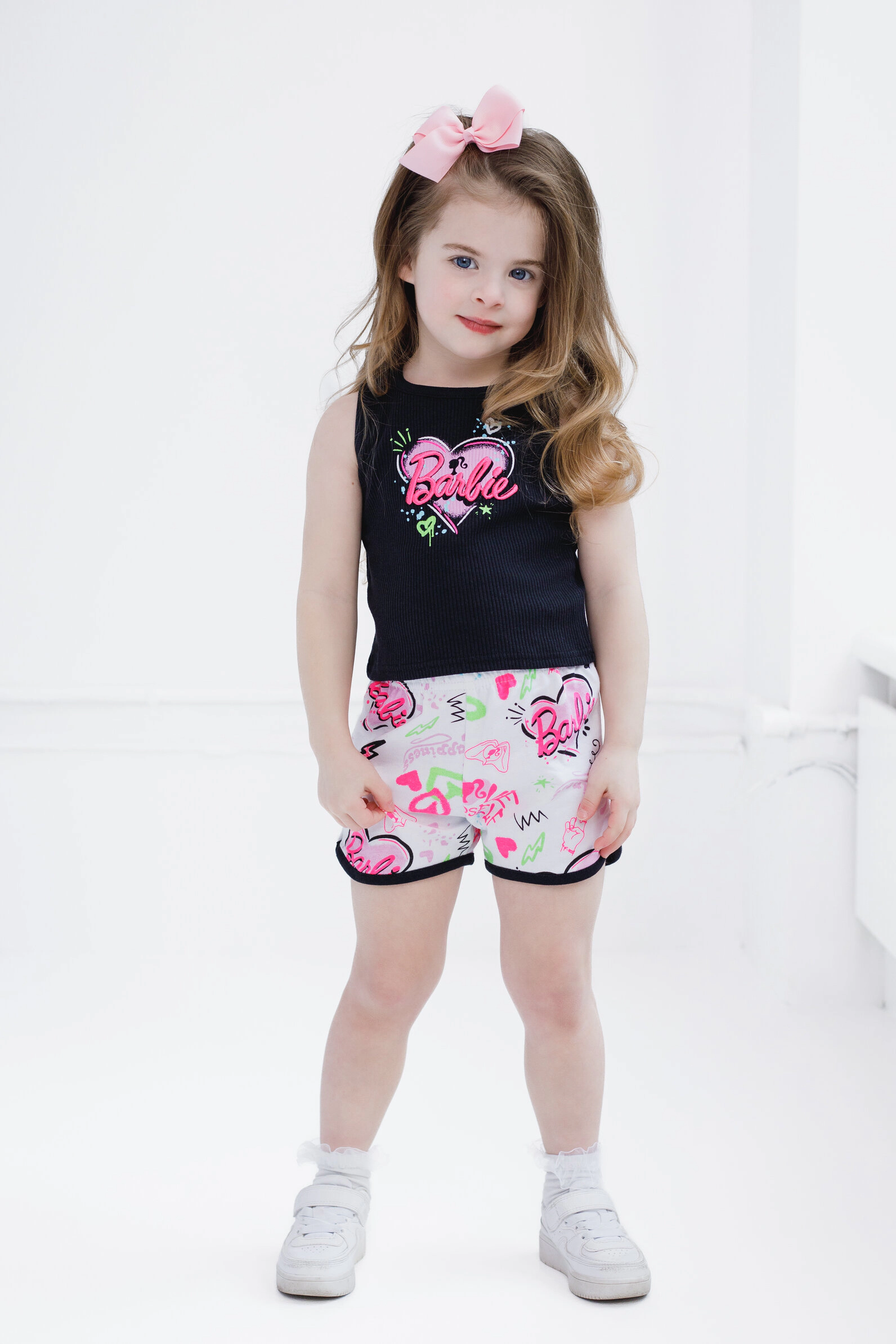Barbie Girls' 2-Piece Sleeveless Tank Top and Shorts Set