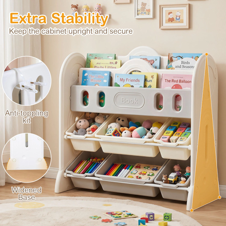 Hivvago Kids Bookshelf and Toy Storage Organizer with 2 Front-Facing Racks