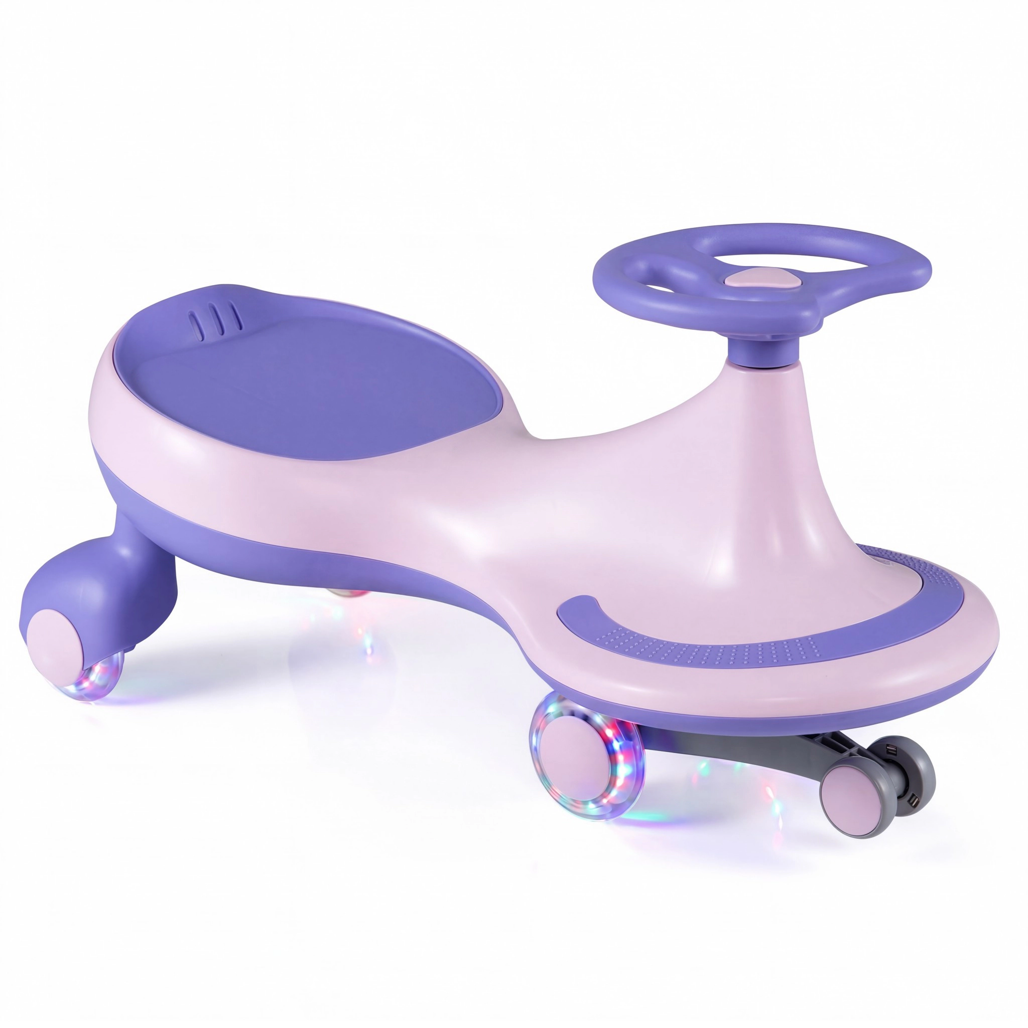 Costway Wiggle Car Ride On Toy, Swing with Silent LED Flashing Wheels for Toddlers Boys & Girls