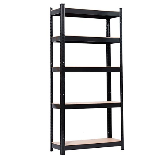 Flynama 5 Tier Heavy Duty Metal Shelving Rack Unit Garage Storage Shelf Black UK Easy Assembly
