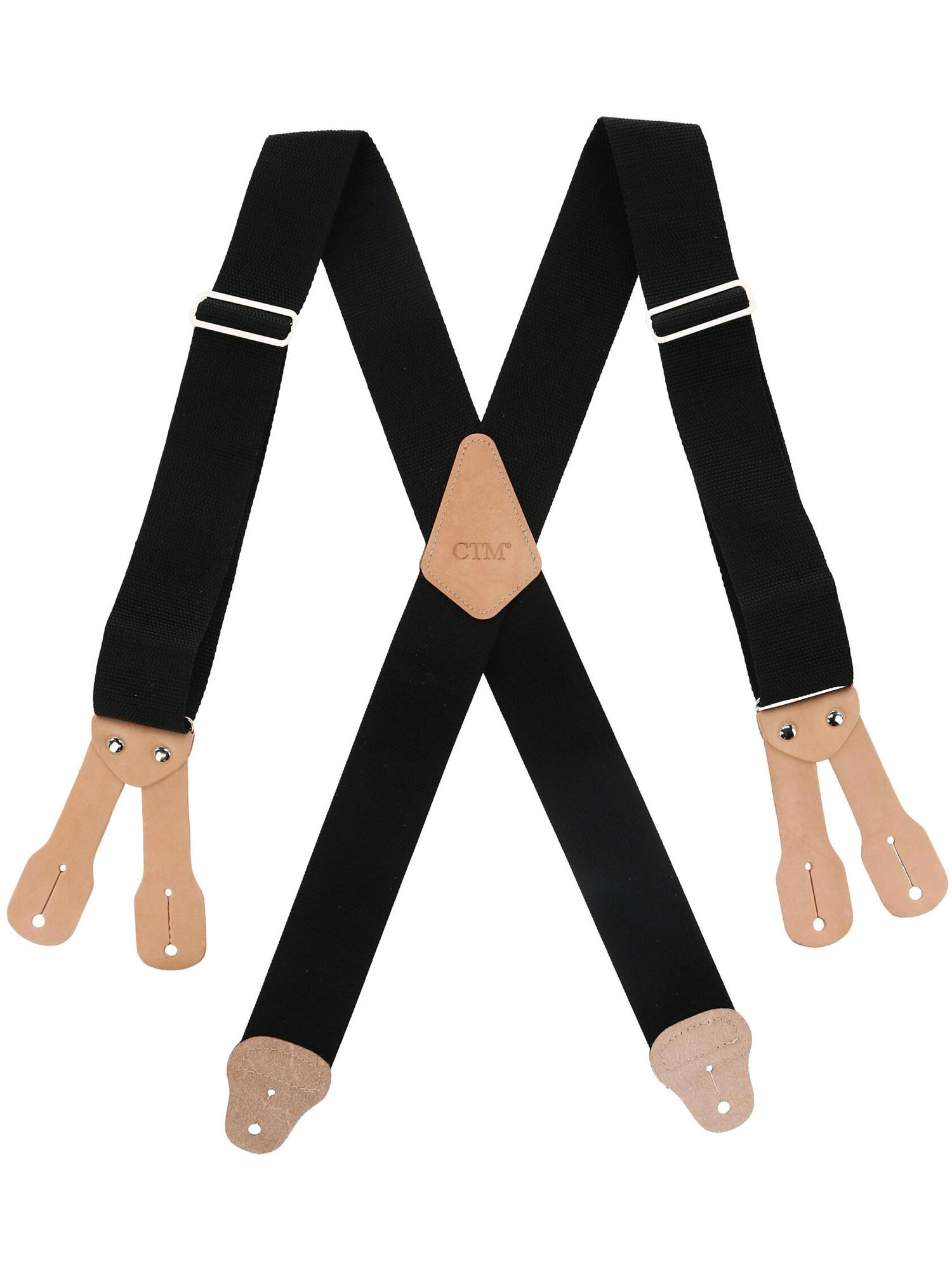 CTM Men's Big & Tall Non-Elasticized Button End Work Suspenders