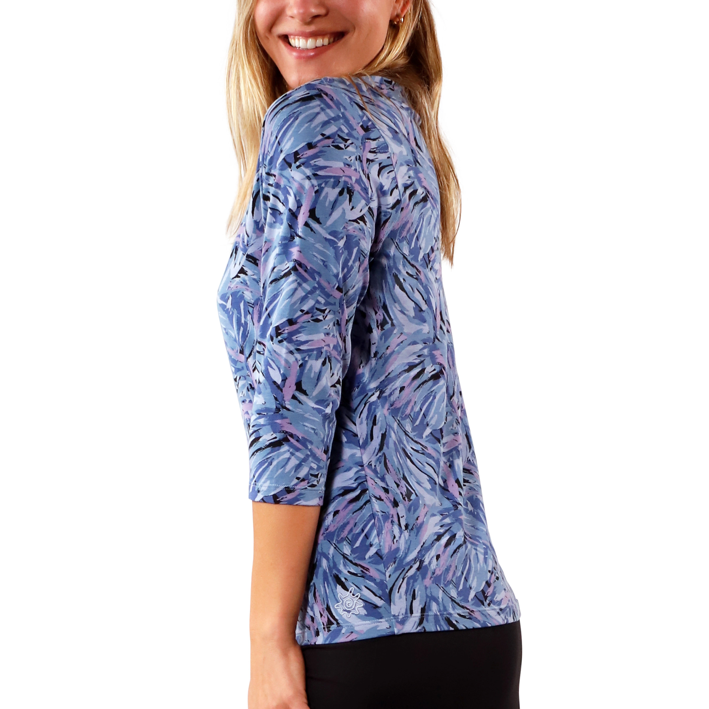 UV Skinz Women's 3/4 Sleeve V-Neck R&R Tee