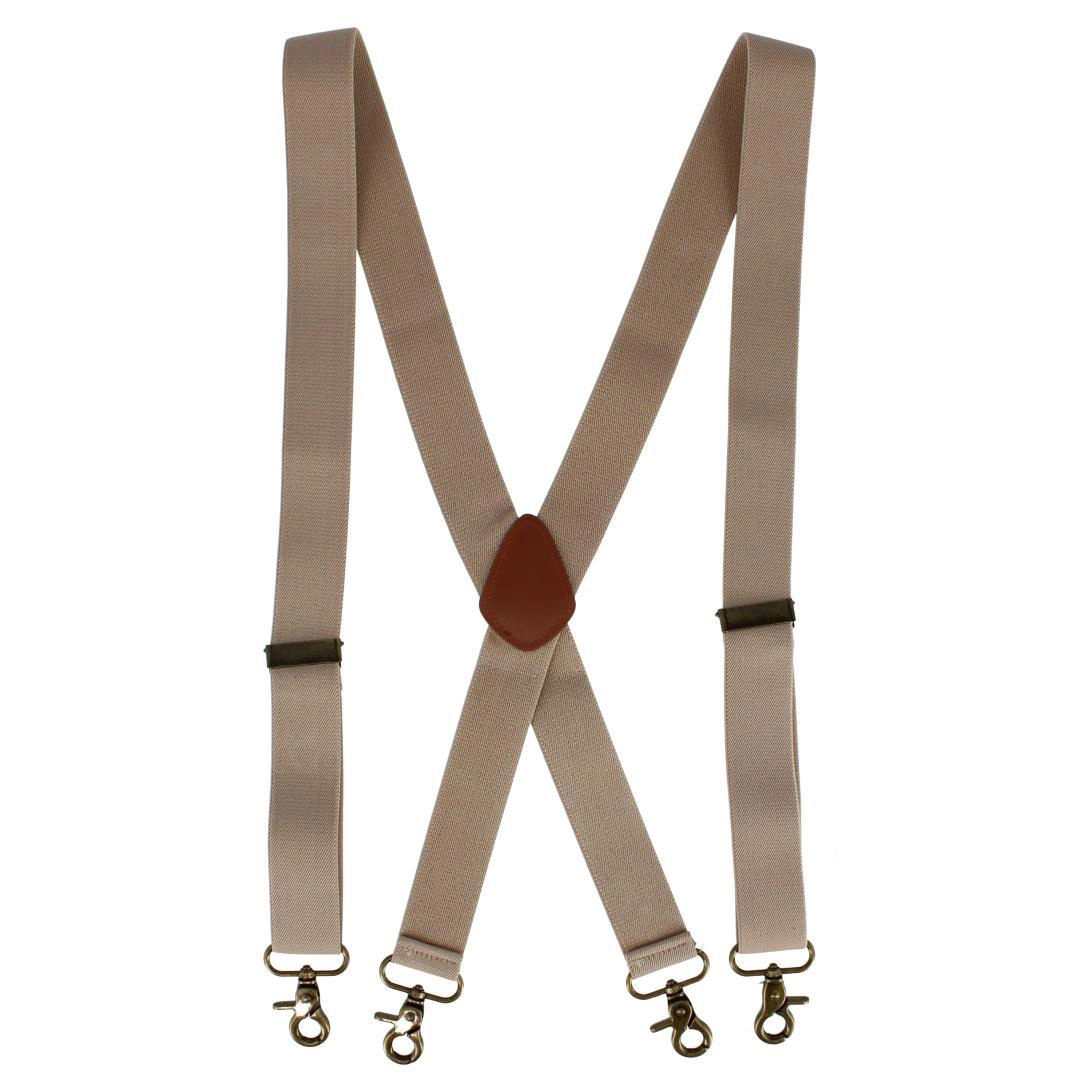 CTM Men's Elastic X-Back Brass Swivel Hook Suspenders