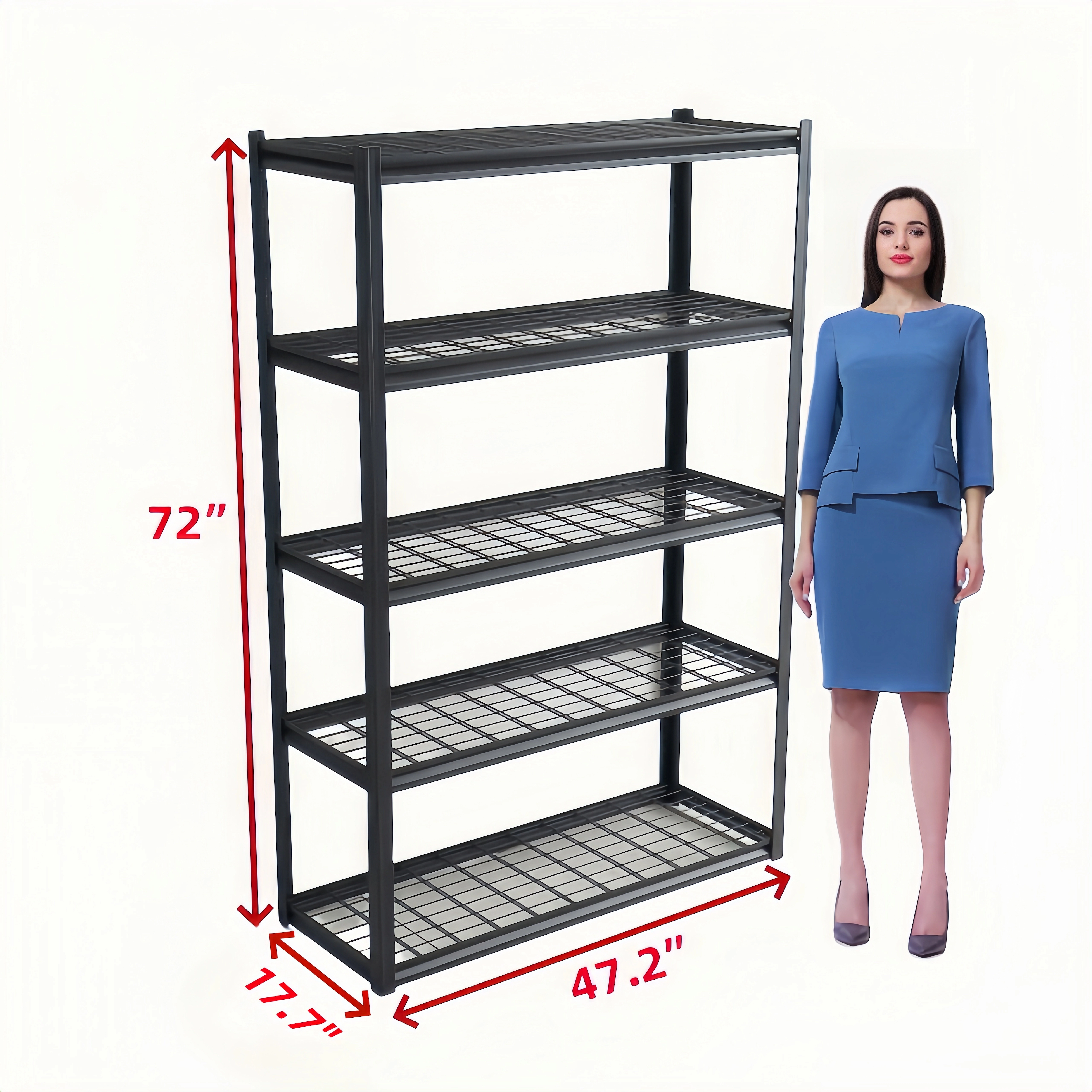 Flynama 5 Tier Heavy Duty Steel Shelving 72 in. H Adjustable Storage Rack for Garage Basement Kitchen
