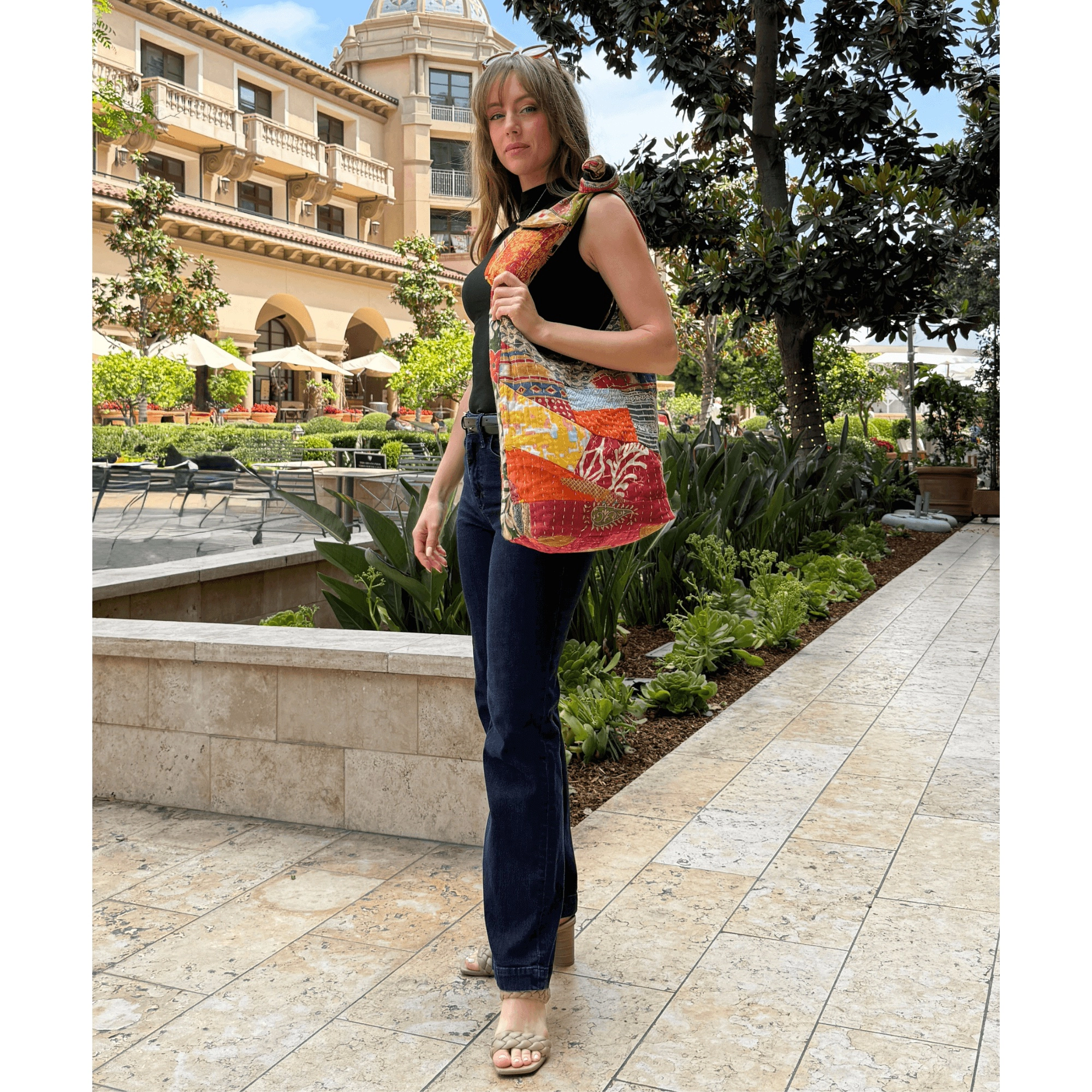 Kathmandu Collection Womens Kantha Patchwork Hobo Bag
