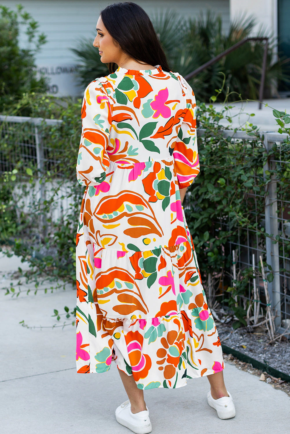 Threaded Pear Women's Alanna Floral Tiered Maxi Dress