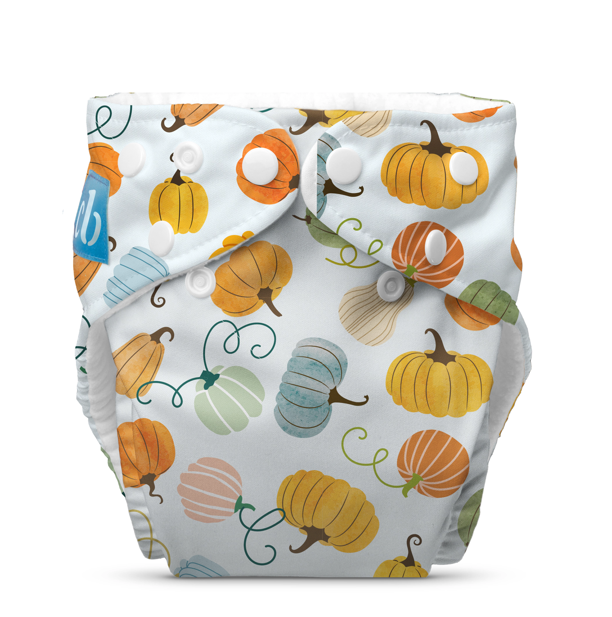 Charlie Banana One-Size Reusable Cloth Diaper with Fleece Lining and Deluxe Insert - Fall Pumpkin