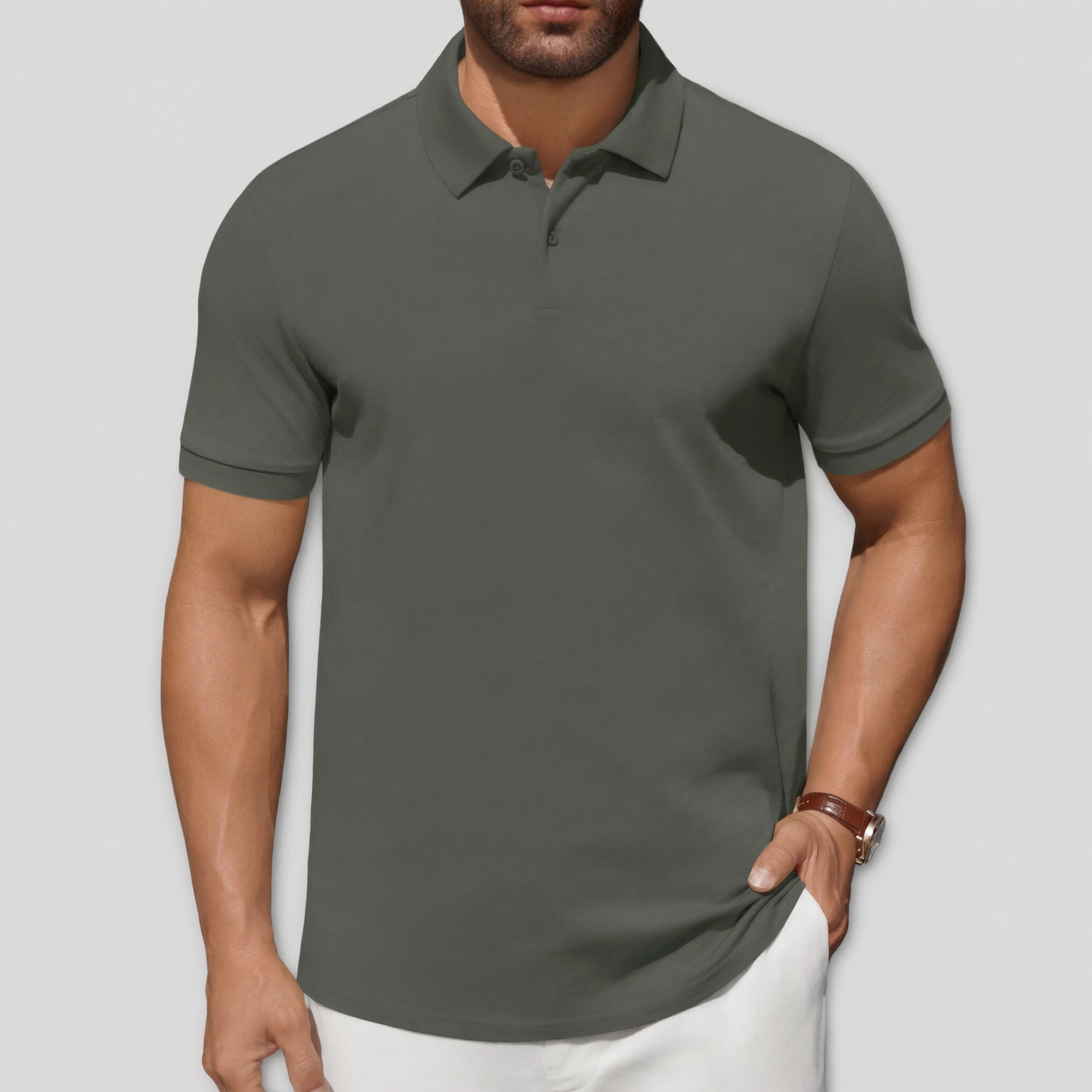 COOFANDY Men's Regular Fit Short Sleeve Collar Neck Polo Shirt