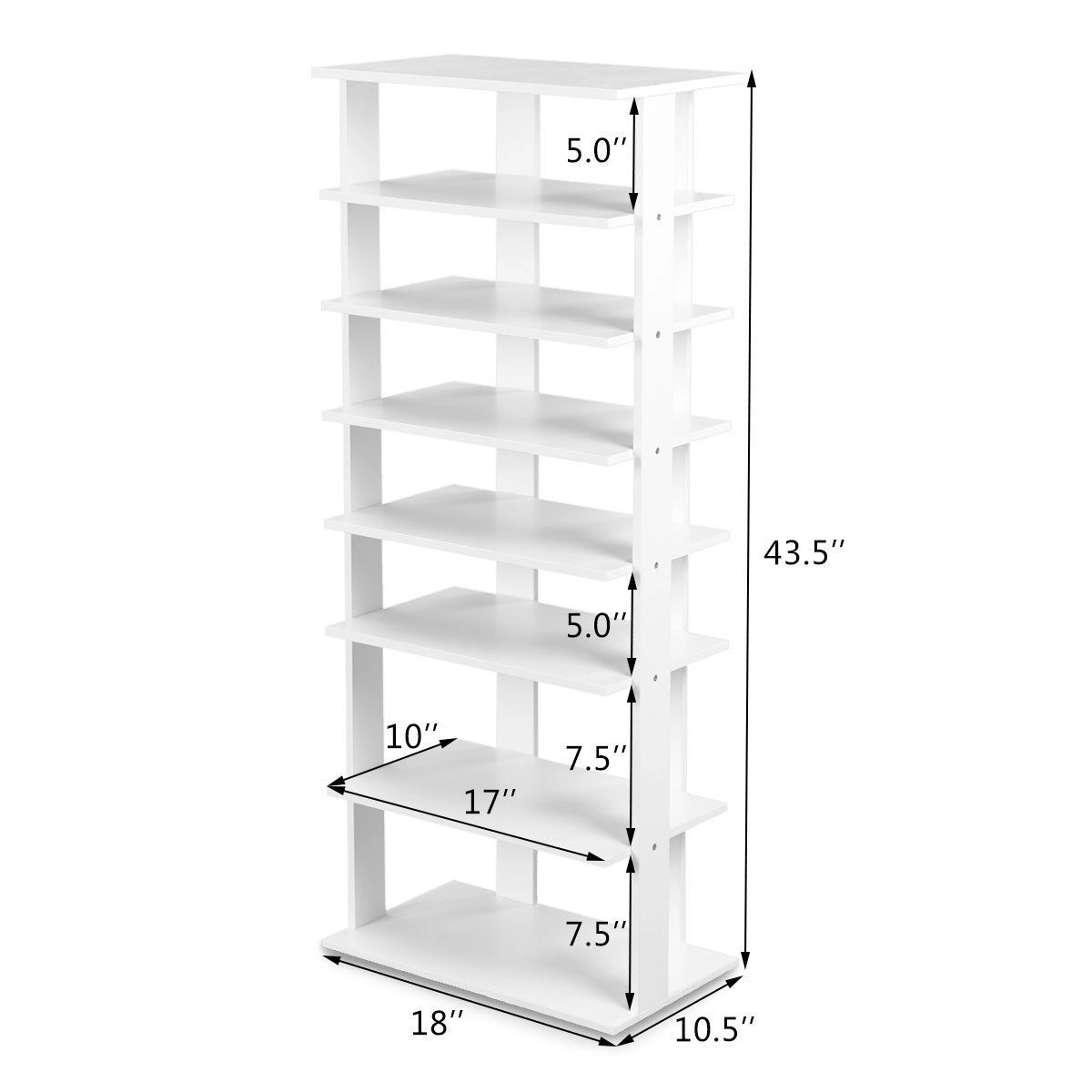 SlickBlue 7 Tier Shoe Storage Rack With Display Shelf, MDF