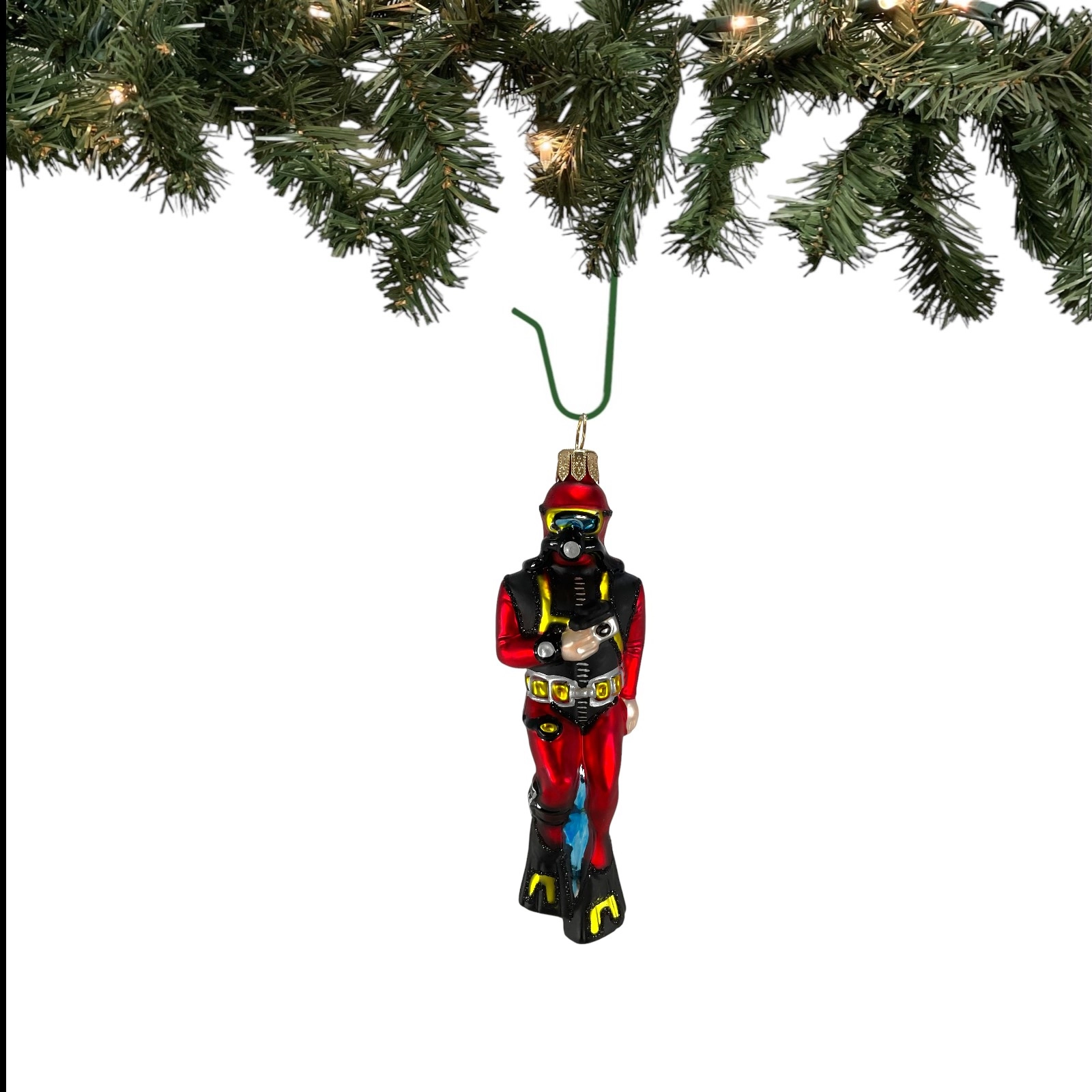 Pinnacle Peak Trading Company Scuba Diver Diving Polish Glass Christmas Ornament Made in Poland Decoration