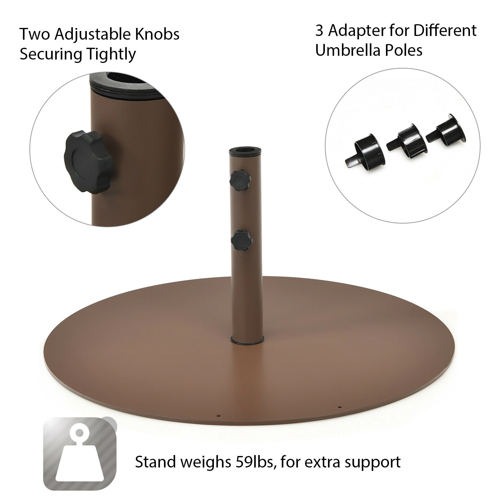 Hivvago 29.5 Inch Outdoor Steel Umbrella Base Stand For Backyard And Poolside
