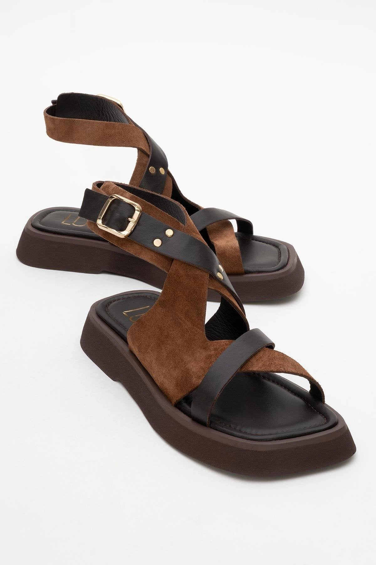 Forever & Always Womens Minnea Suede Leather Sandals