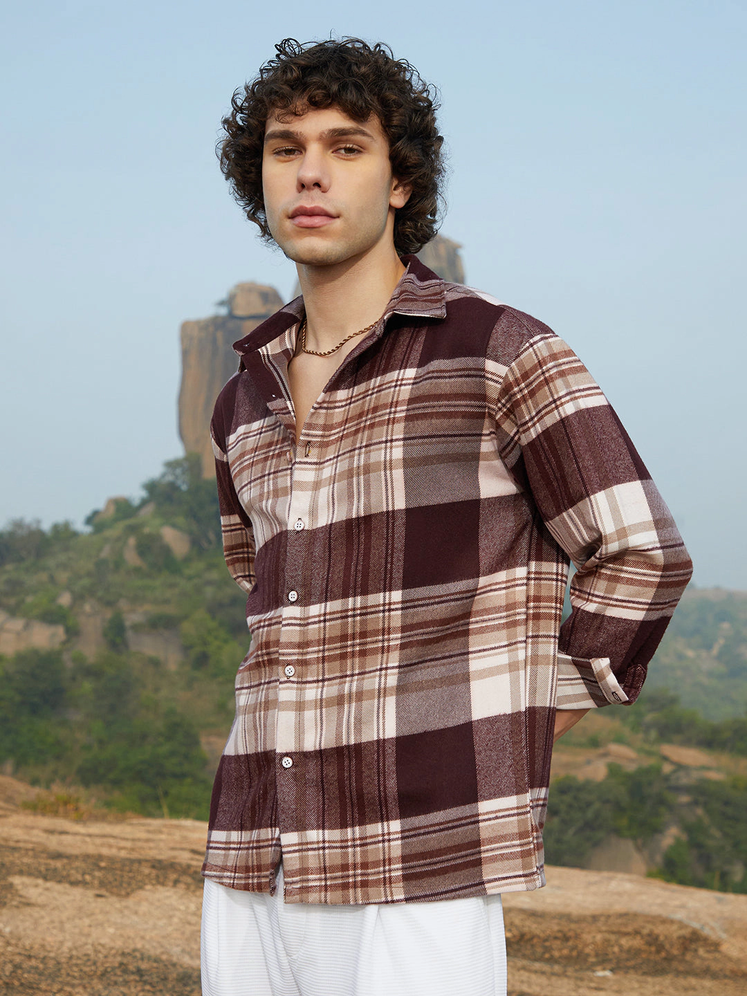 Cahoot Men's Plaid Oversized Shirt