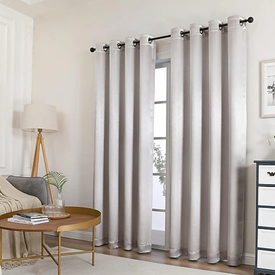 Kate Aurora 1 Piece Riyadh Light Filtering Grommet Top Embossed Diamond Jacquard Window Curtain Panel