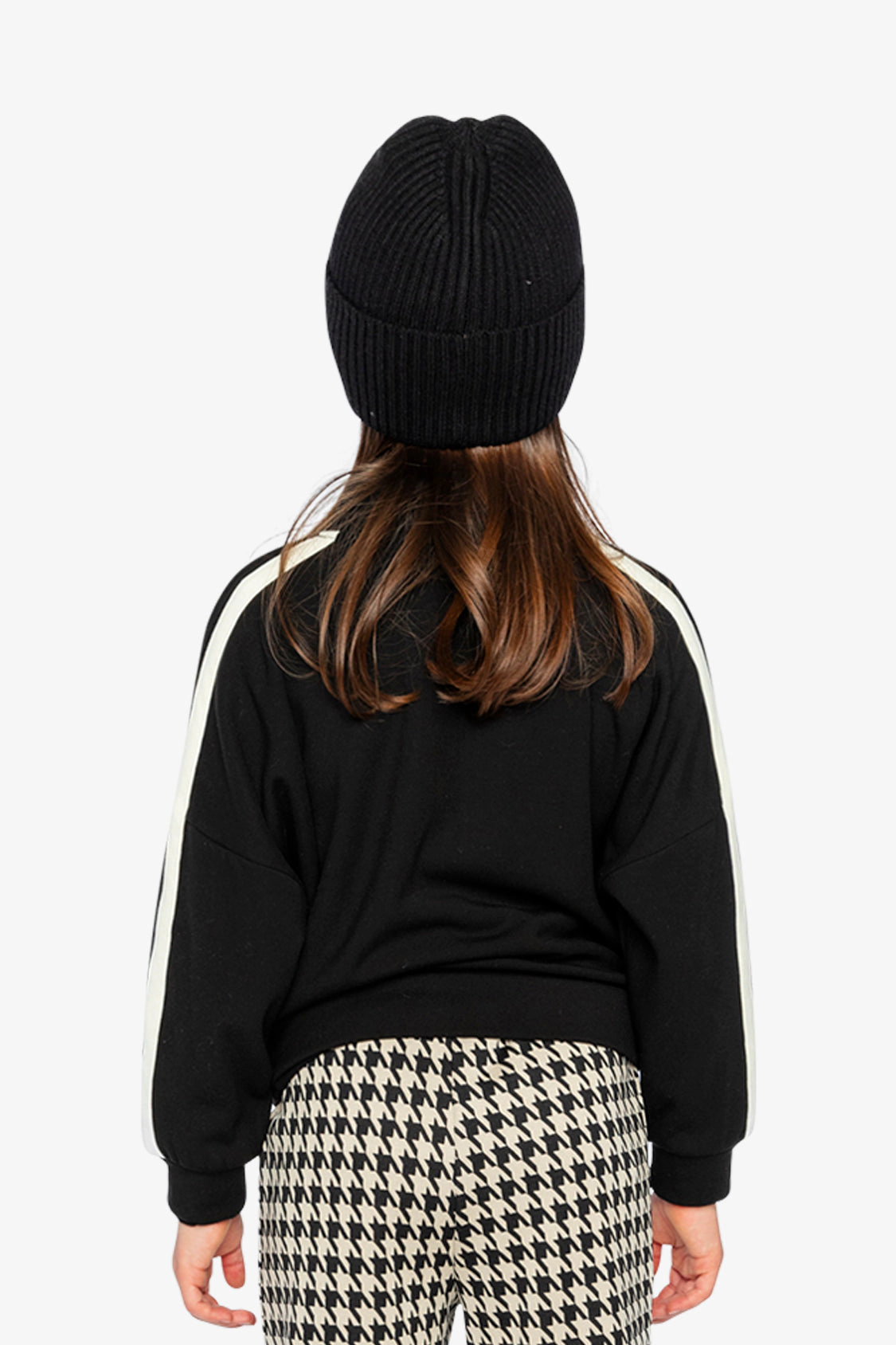Deux par Girls Sequin Heart Striped Zip-Up Milano Jacket