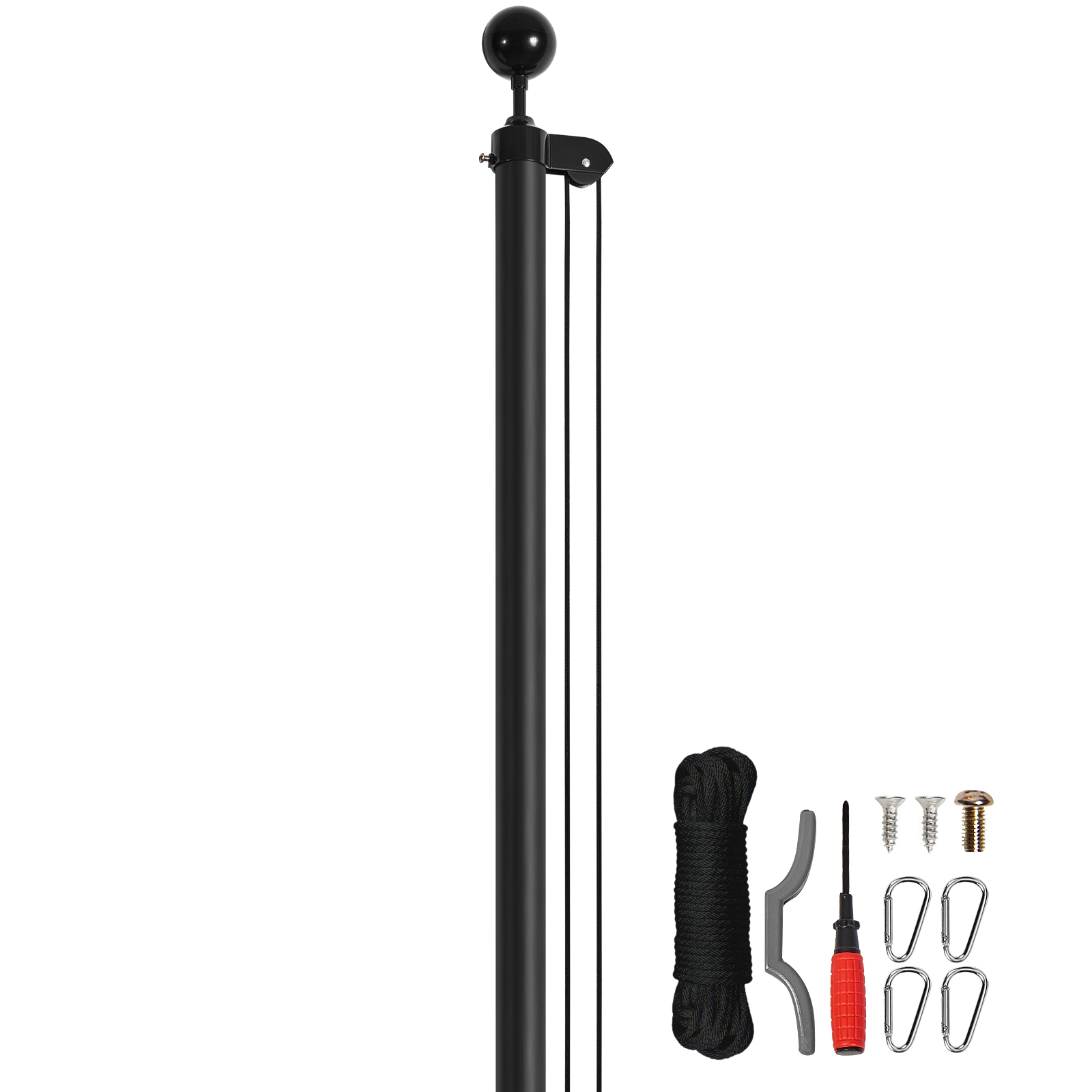 HONGGE Sectional Flag pole Kit Heavy Duty Aluminum Alloy in Ground Flag poles for Outside 3 Display Modes Flagpole with